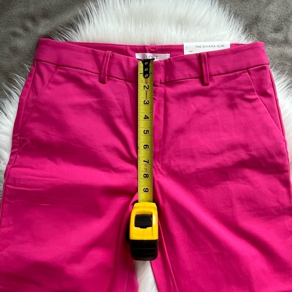 NWT LOFT Riviera Slim Hot Pink Cropped Pants Size 8 - Picture 8 of 8